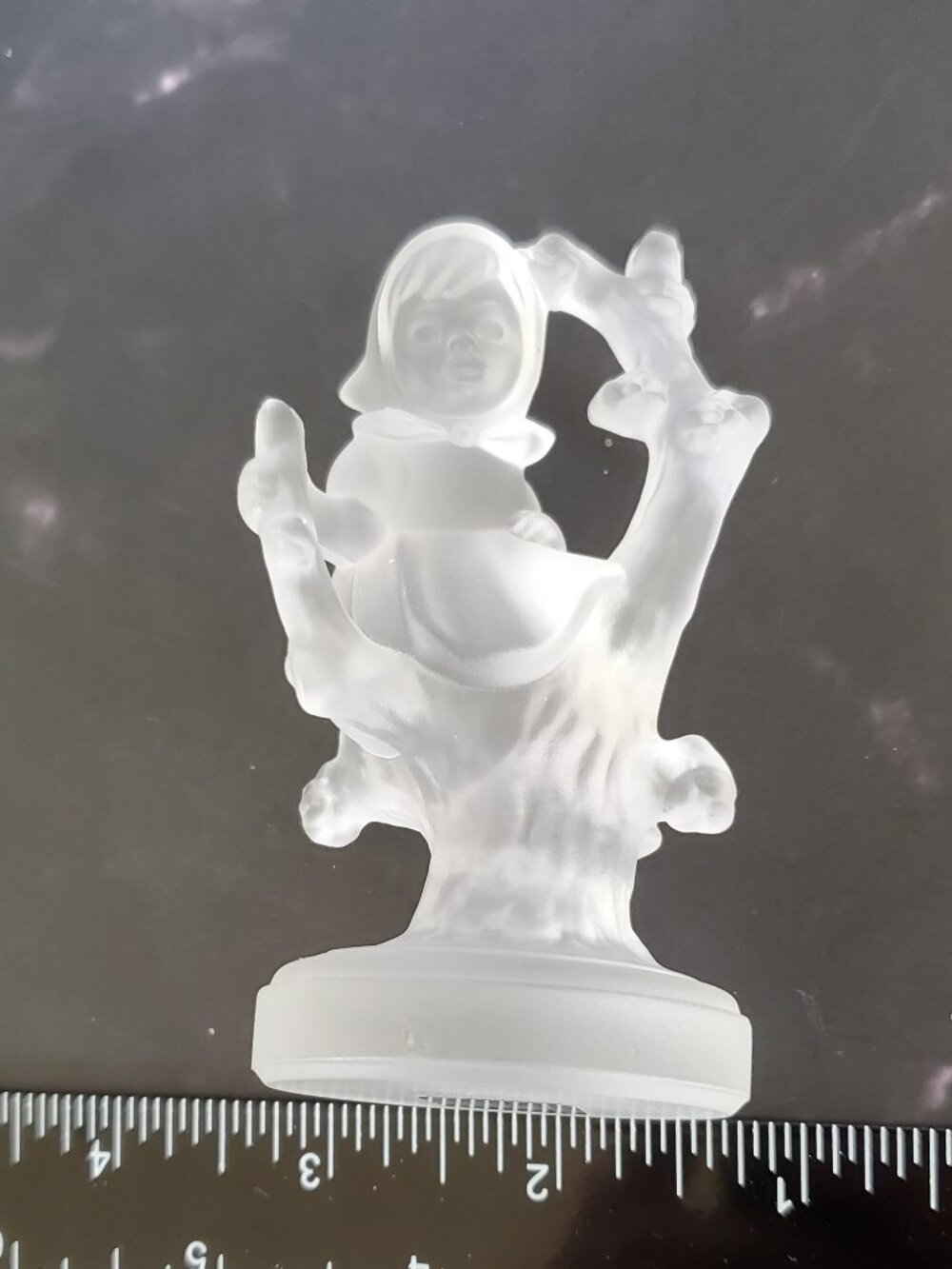 Goebel Hummel Frosted 24% Lead Crystal Apple Tree Girl Germany 1990 Vintage